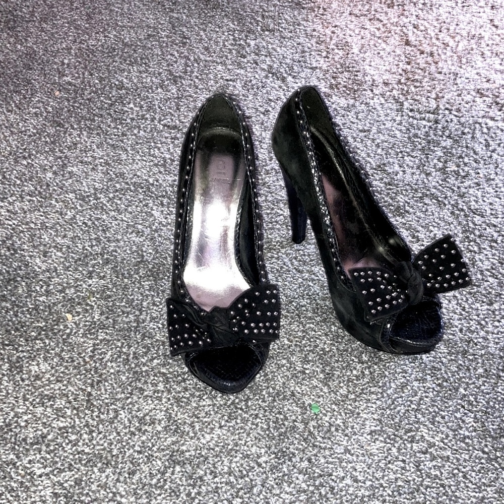 Bakers studded velvet high heels